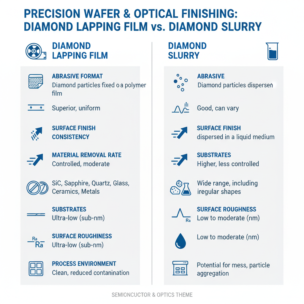 comparing diamond lapping film and diamond slurry