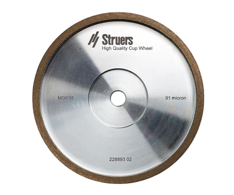 Diamond cup wheel M0P15, 91 µm. 150 mm (6") dia. x 12.7 mm dia.