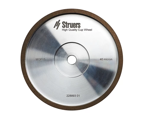 Diamond cup wheel M0P15, 40 µm. 150 mm (6") dia. x 12.7 mm dia.