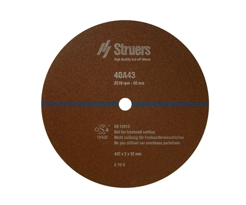 Cut-off Wheel 40A43, 432 mm (17") dia. x 3.0 mm x 32 mm dia. 5 pcs.