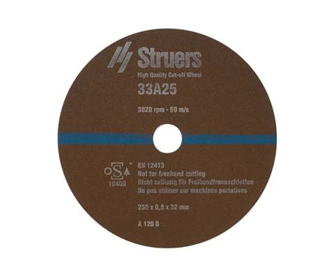 Cut-off Wheel 33A25, 250 mm (10") dia. x 0.8 mm x 32 mm dia. 10 pcs.