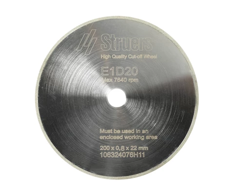 Diamond Cut-off Wheel E1D20, 200 mm (8") dia. x 0.8 mm x 22 mm dia.