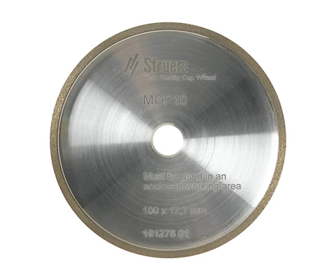 Diamond Cup Wheel M0P10, 91 µm. 100 mm (4") dia. x 12.7 mm dia.