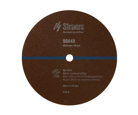 Cut-off Wheel 50A43, 432 mm (17") dia. x 3.0 mm x 32 mm dia. 5 pcs.