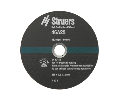 Cut-off wheel 55A25, 250 mm (10") dia. x 3 mm x 32 mm dia. 5 pcs.